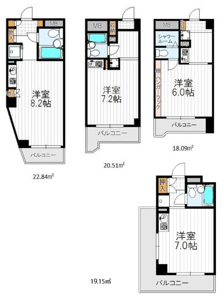 【天王寺センターハイツ】の間取り図