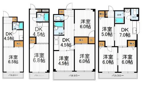 【コーポイン天王寺パートⅠ・Ⅱ】の間取り図