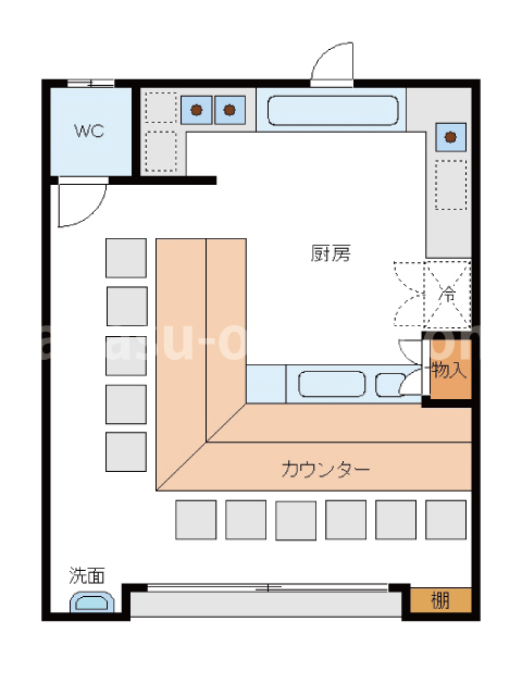 【阿倍野旭町　飲食店居抜　1階店舗】の間取り図