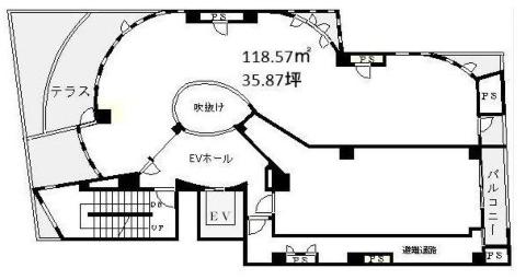 【松崎町2丁目　2階貸店舗】の間取り図