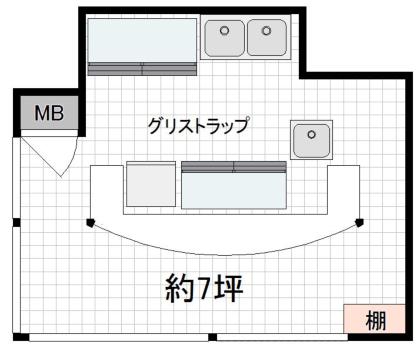 【王子町カフェ居抜き店舗】の間取り図