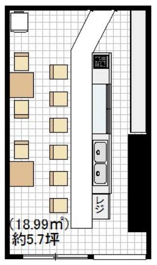 【あべのベルタ　地下2階居抜き店舗】の間取り図