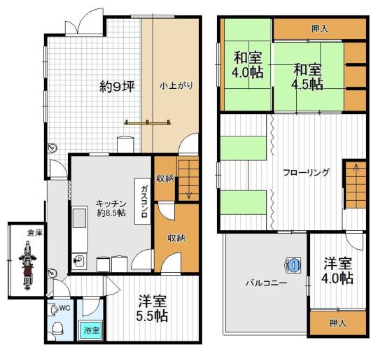 【王子町3丁目ＤＩＹ店舗付住宅】の間取り図