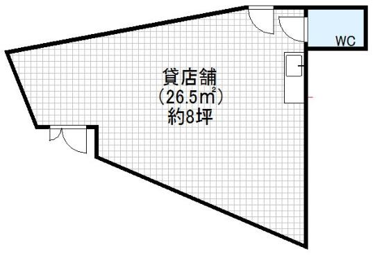 【阿倍野元町　貸店舗】の間取り図