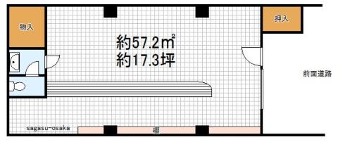 【杉本ビル　1階店舗】の間取り図