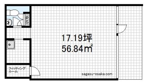 【ラシーヌ上本町　1階貸し店舗】の間取り図