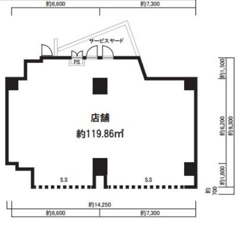 【真法院町1階店舗】の間取り図