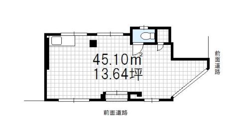 【岡本ビル　1階貸し店舗事務所】の間取り図