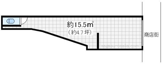 【生野商店街　一階店舗】の間取り図