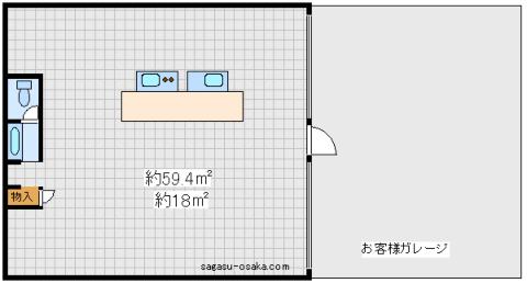 【玉造沿い喫茶店居抜店舗】の間取り図