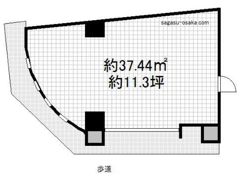 【玉造筋沿い　カフェ居抜き店舗】の間取り図