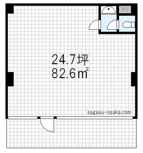 【朝日プラザ天王寺　一階店舗事務所】の間取り図