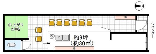 【西田辺居酒屋居抜き1階店舗】の間取り図