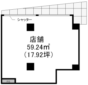 【杭全1丁目　1階店舗】の間取り図