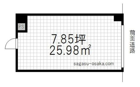 【朝日プラザ桑津第２　一階店舗事務所】の間取り図