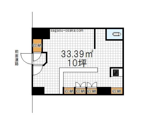 【桑津　1階元カラオケ店舗】の間取り図