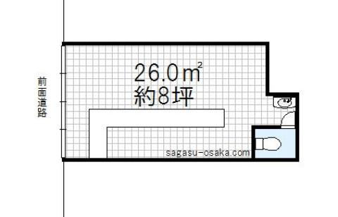 【桑津　1階元ラーメン屋店舗】の間取り図